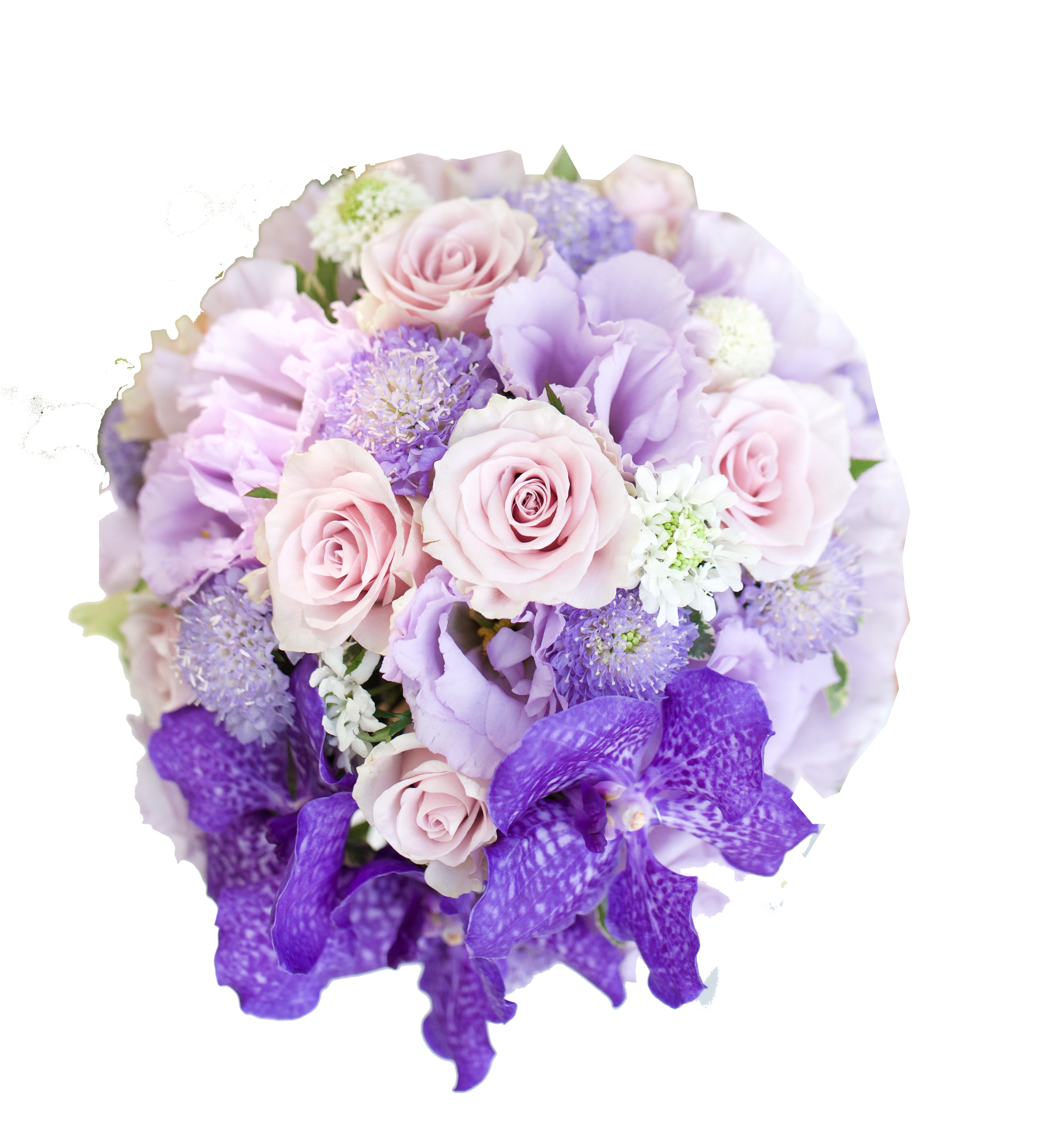 紫バラ 蘭のラウンド フラワーショップ 花次郎 ウェディングブーケ