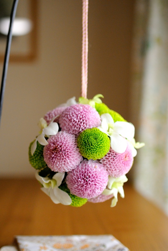 和ボール　ブーケ 楽天市場】和装ブーケ ボールブーケ オレンジ タッセル付き 造花 花嫁